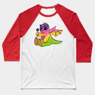 Little, Sapphic Dragon Baseball T-Shirt